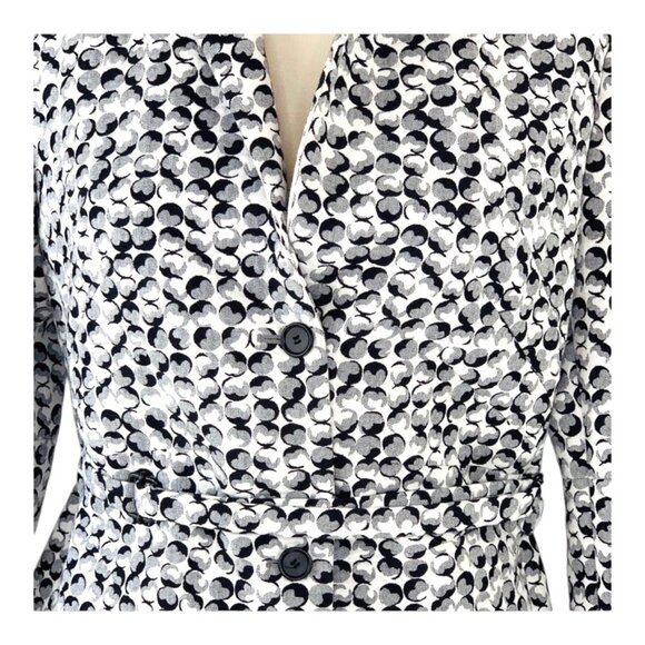 Akris Punto Womens Patterned Blazer Jacket Size 10 Black & White - Picture 4 of 7